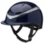Charles Owen Halo Riding Hat in Navy Gloss with Platinum